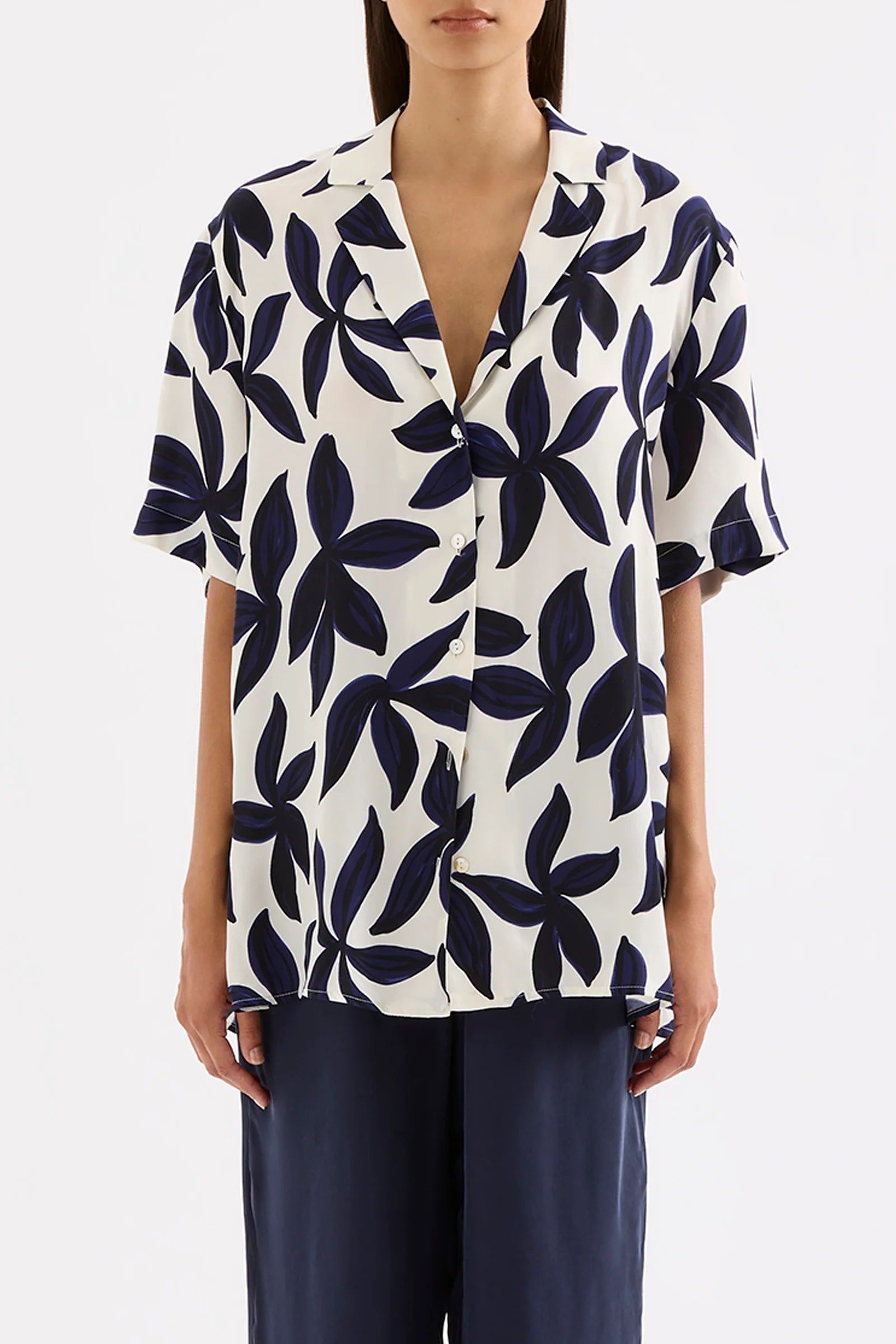 Odessa Cupro Shirt Navy