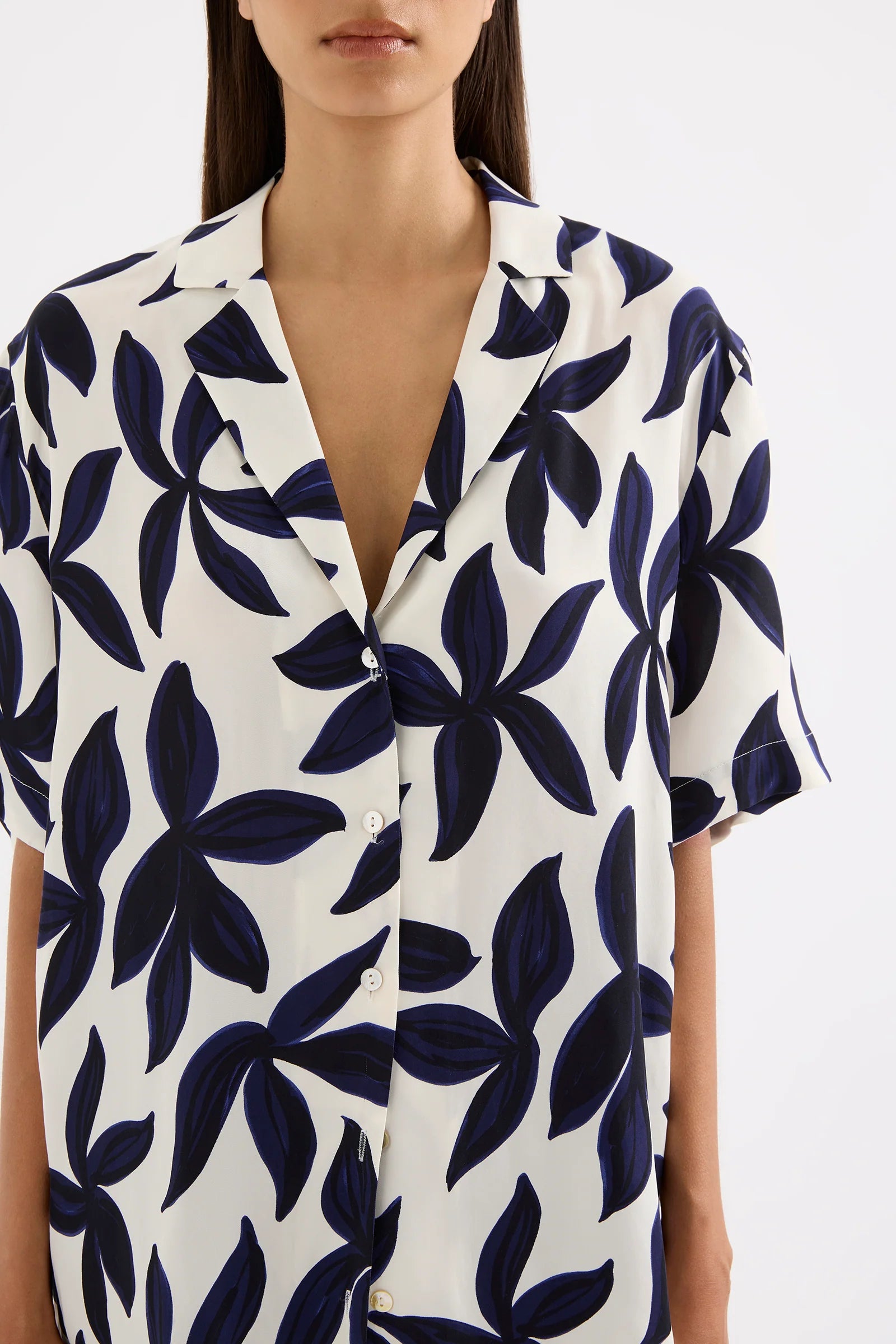 Odessa Cupro Shirt Navy