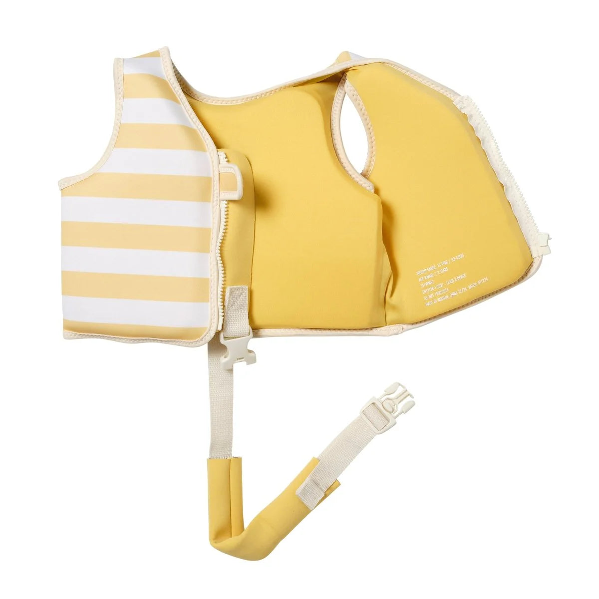Kids Swim Vest Sammy Seagull Mustard Stripe Size 2-3