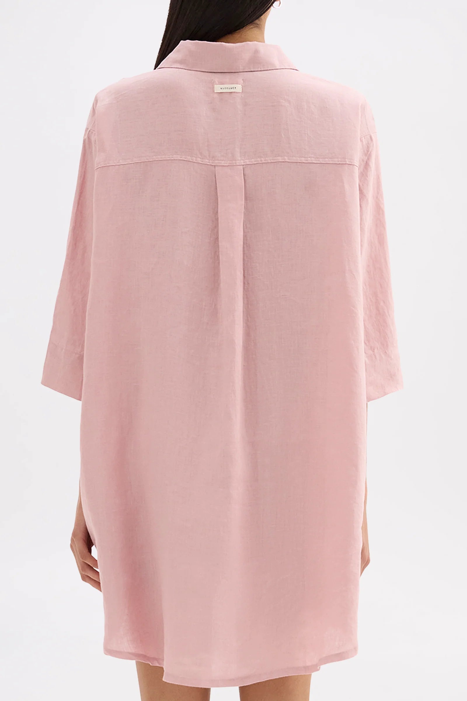 Lounge French Linen Longline Shirt Blush