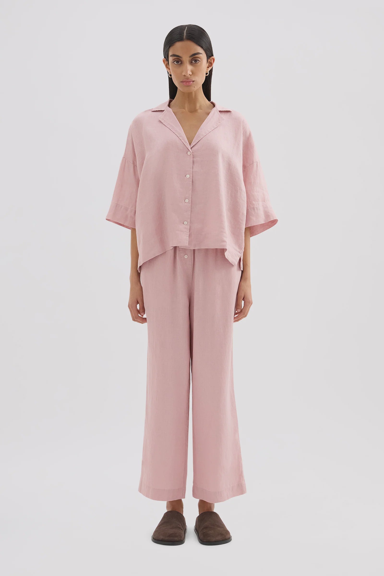 Lounge French Linen Crop Pant
