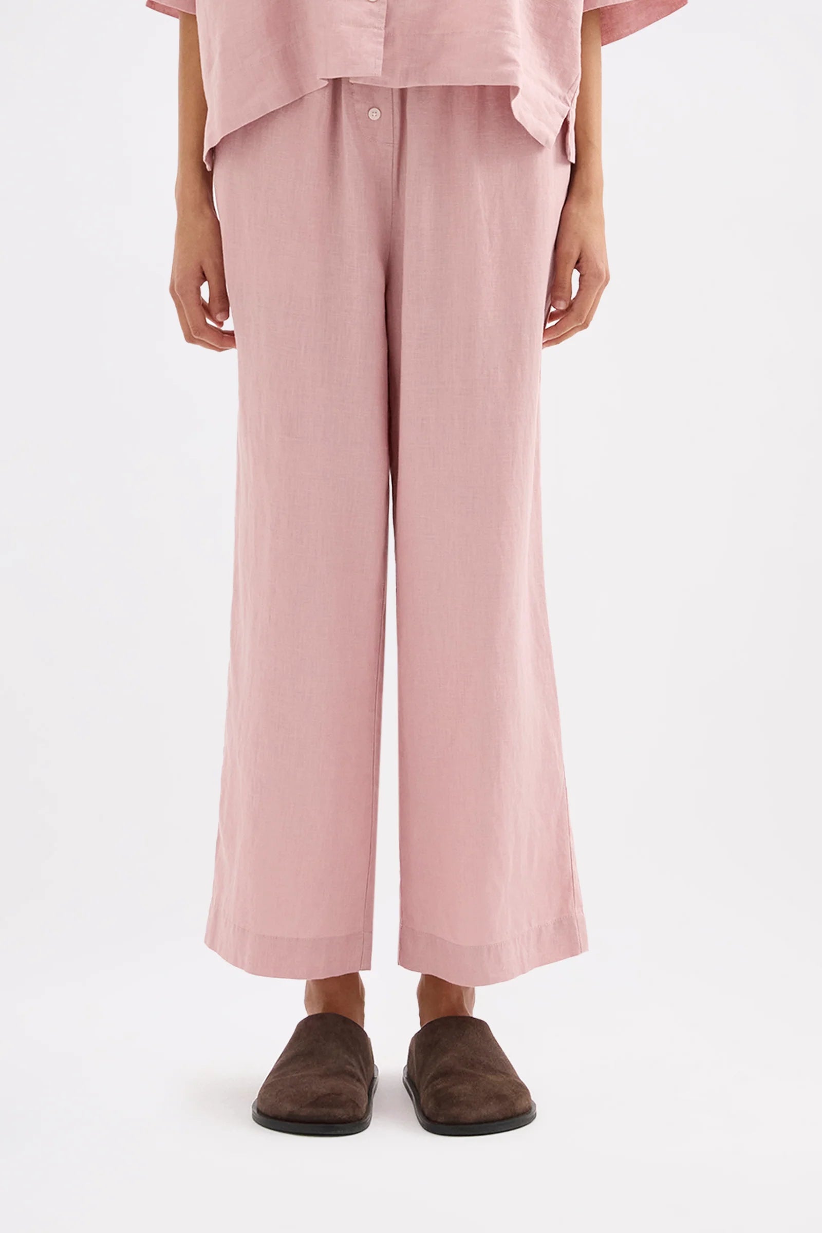 Lounge French Linen Crop Pant