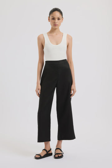 Thilda Linen Culotte Black