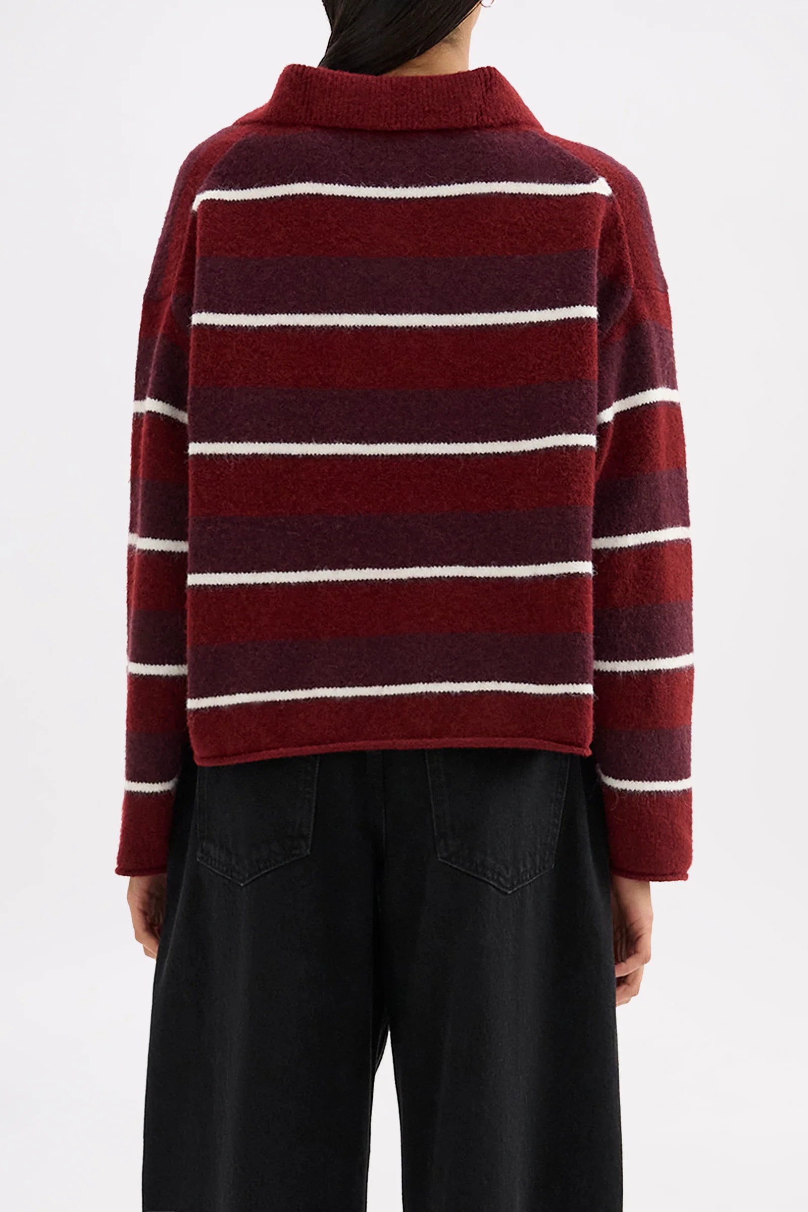 Maia Rugby Knit Mulberry Stripe