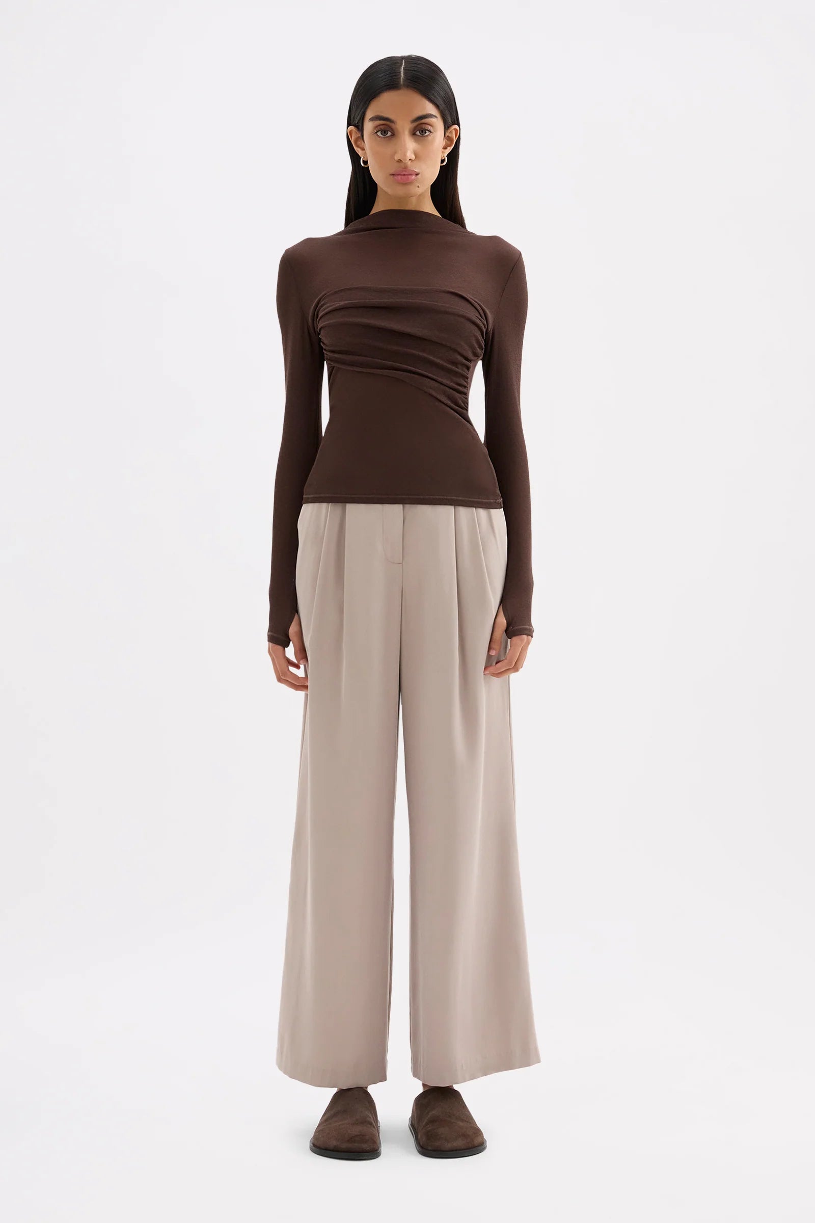 Aster LS Mesh Top Chocolate