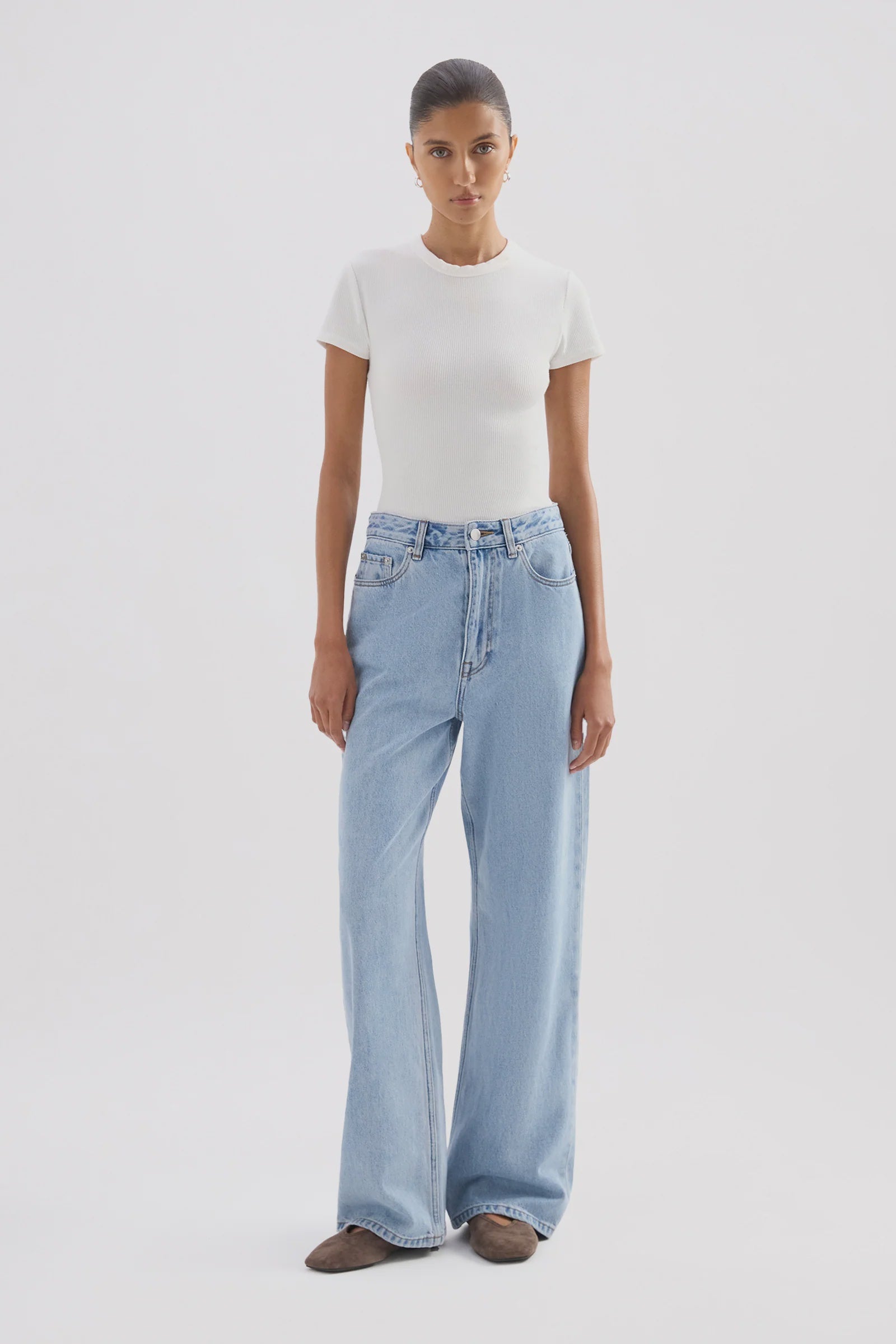 Organic Rib SS Tee White