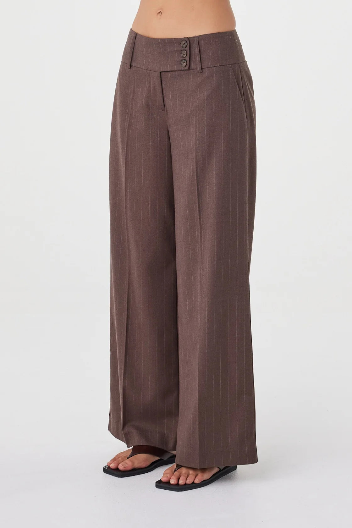 Manon Pant Espresso Pinstripe