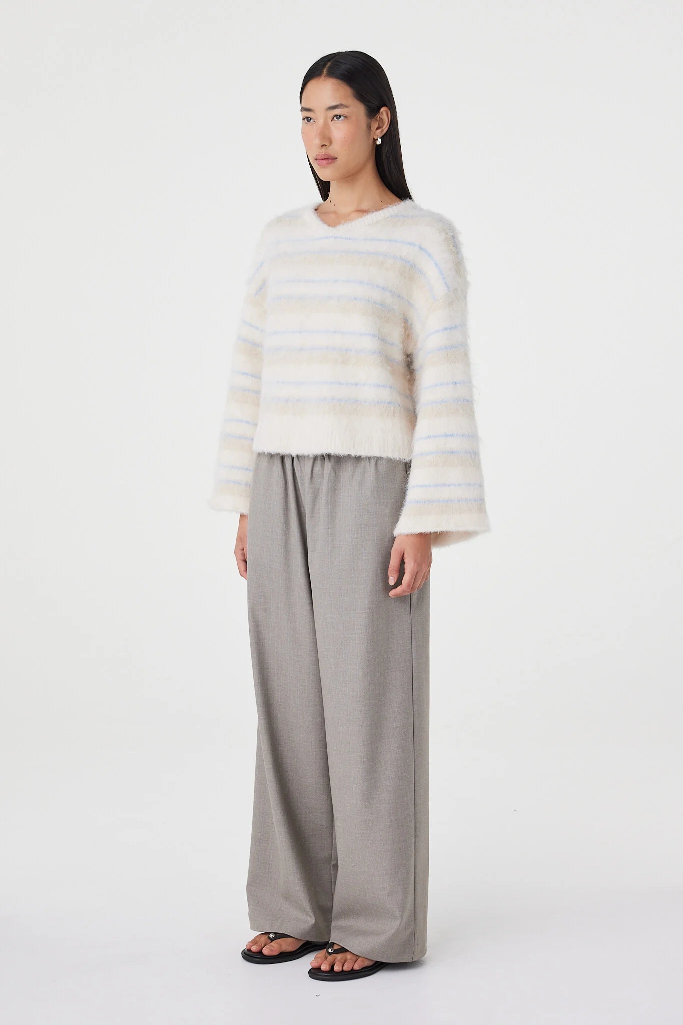 Lucca Sweater Taupe & Blue