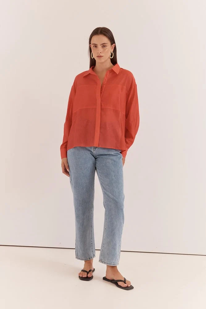 Val Oversized Shirt Burnt Orange