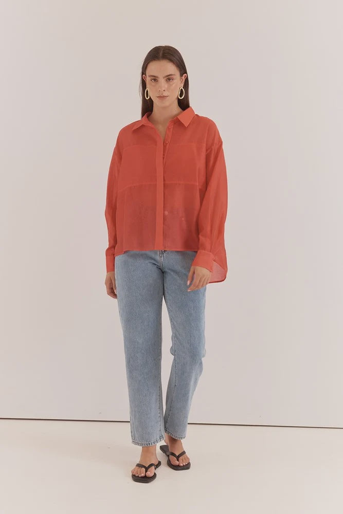Val Oversized Shirt Burnt Orange