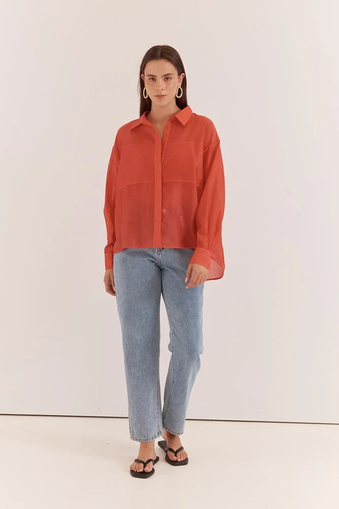 Val Oversized Shirt Burnt Orange