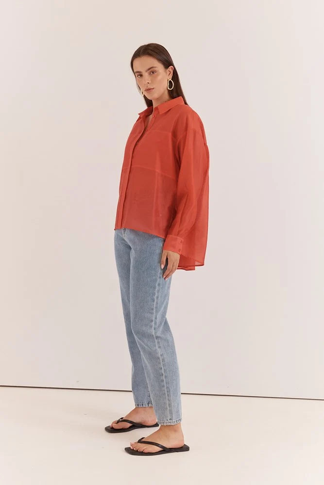 Val Oversized Shirt Burnt Orange