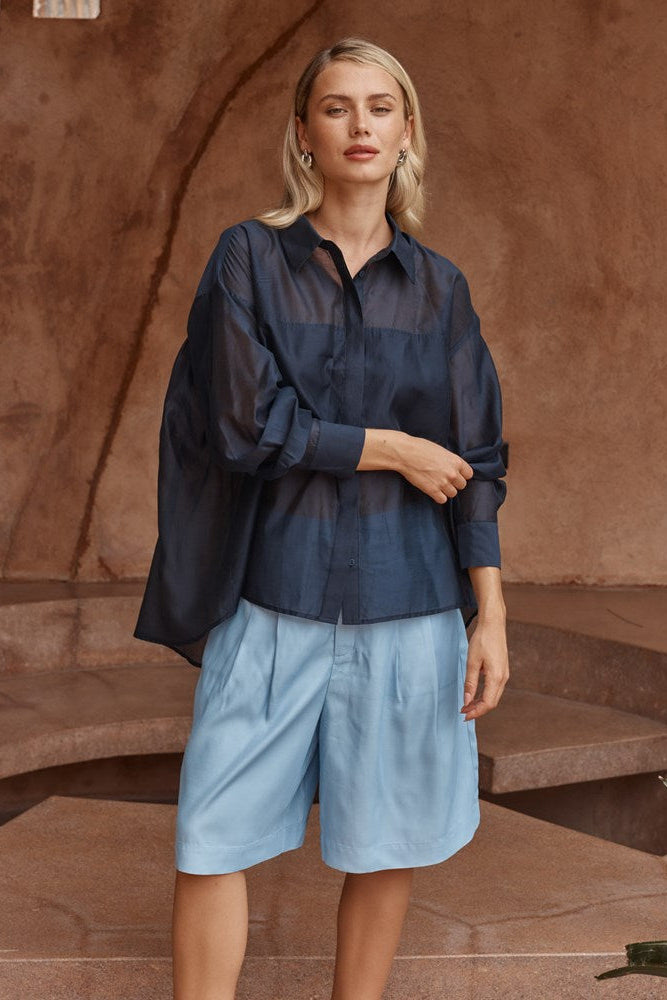 Val Oversized Shirt Navy