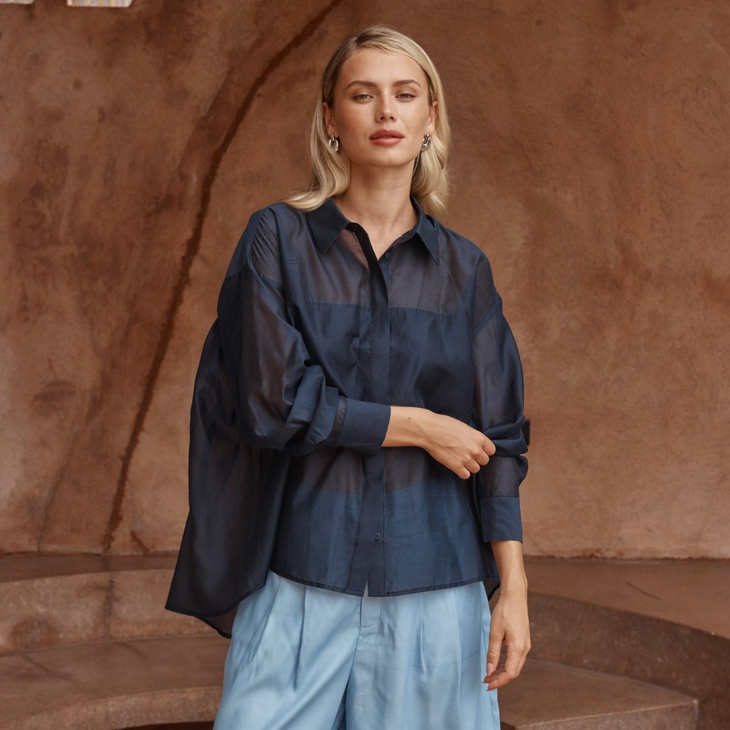 Val Oversized Shirt Navy