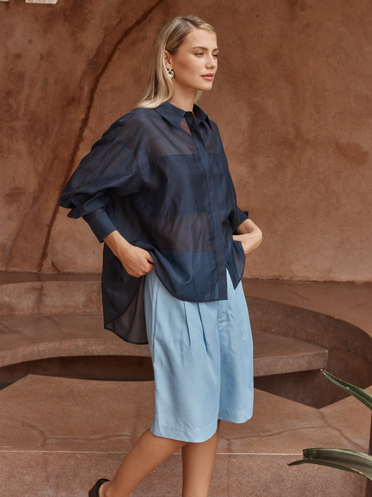 Val Oversized Shirt Navy