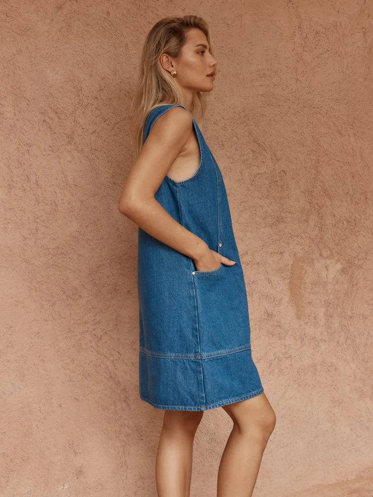 Hart Denim Shift Dress Classic Blue