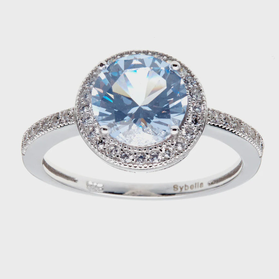 Disey Blue CZ Ring Silver