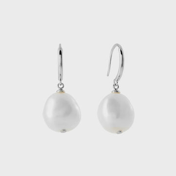 Romy Freshwater Pearl Silver Hook Drop Earrings