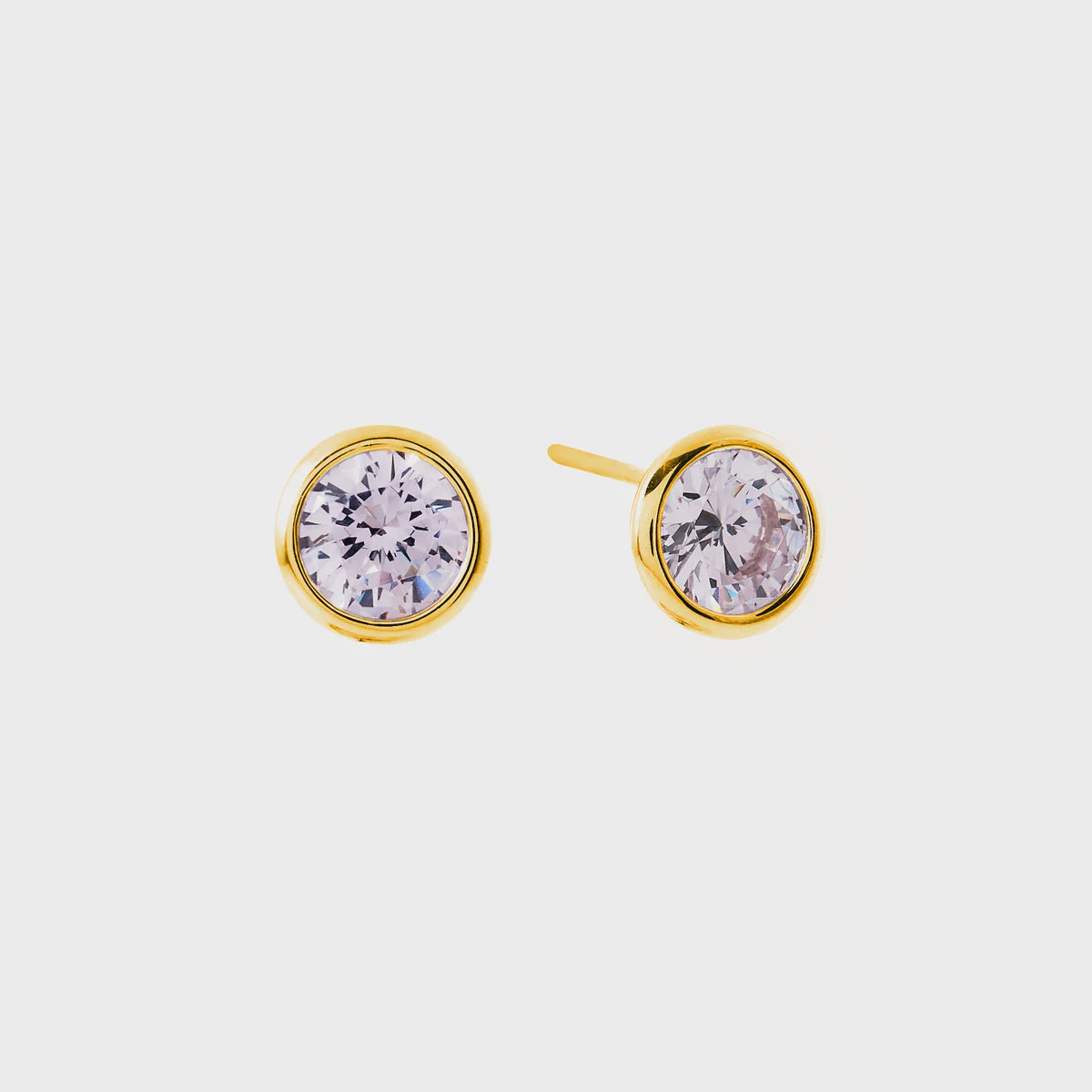 Rosie Pale Pink Gold Plate Stud Earring