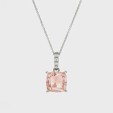 Ariella Pink & Clear CZ Pendant Necklace