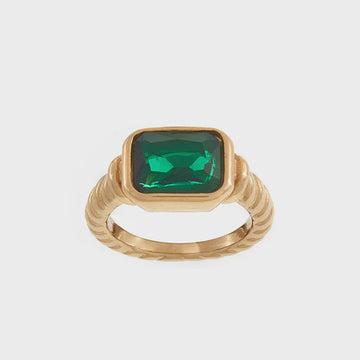 Everly Gold & Green Dress Ring