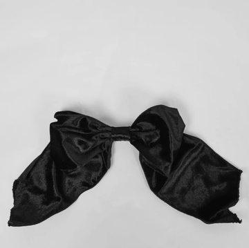 Velvet Clip On Bow Black