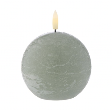 Hughe Flickering LED Spherical Candle - Rustic Green
