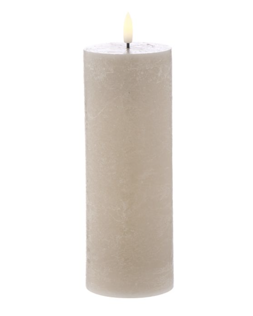 Hughe Flickering LED Candle -  Taupe 20cm