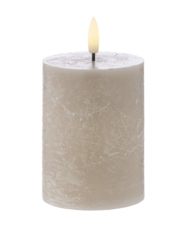 Hughe Flickering LED Candle - Taupe 10cm