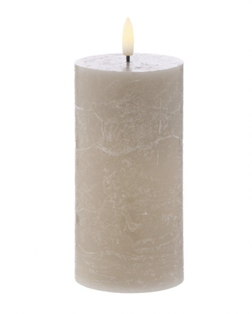 Hughe Flickering LED Candle - Taupe 15cm