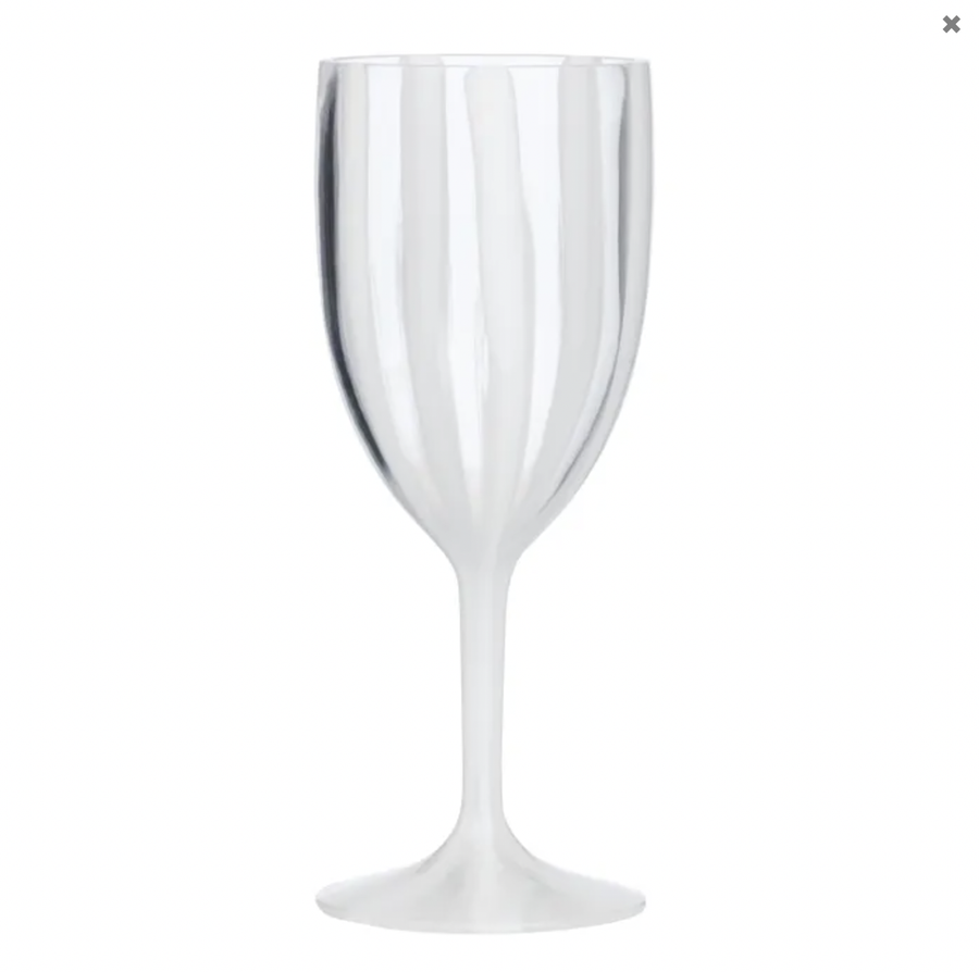 Cabana Acrylic Wine Glass White