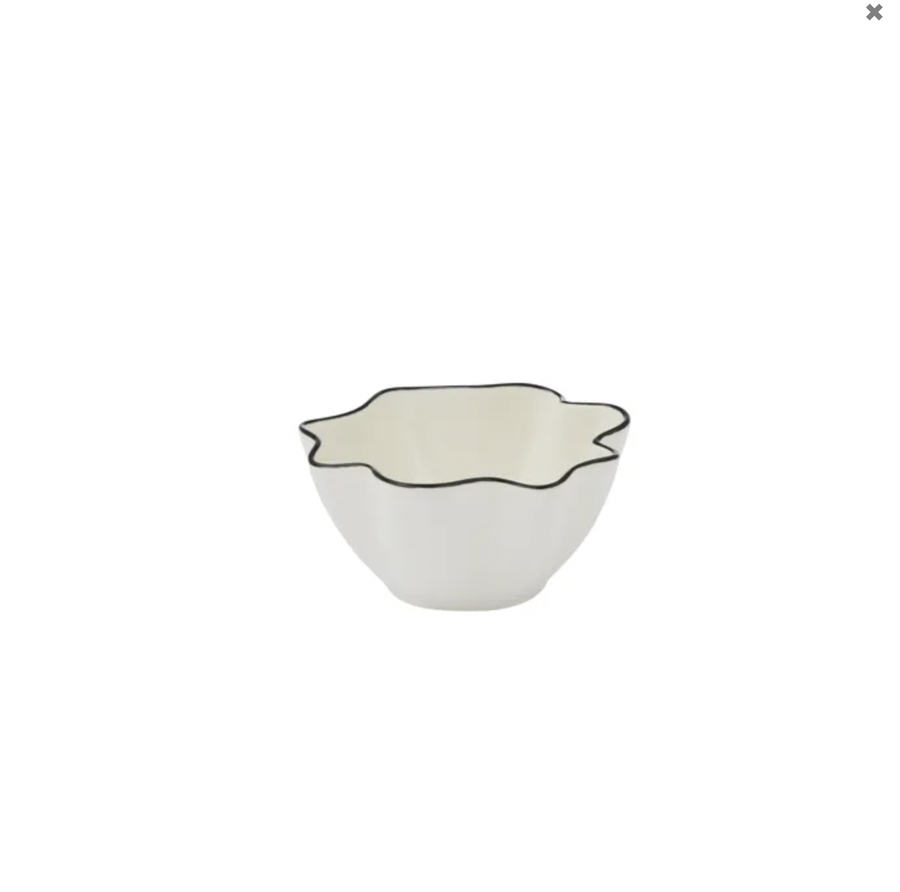 Winslow Ceramic Bowl  Small Ivory/Black