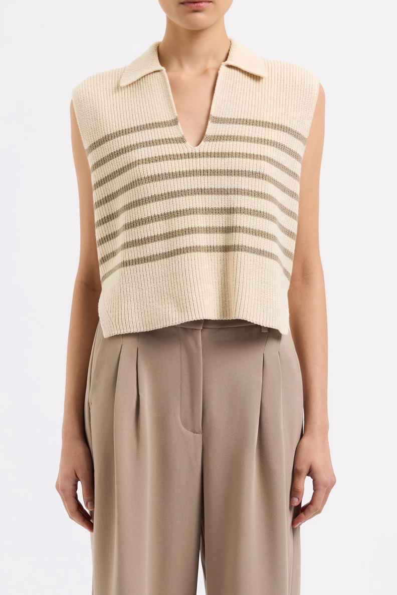 Enes Stripe Knit Vest