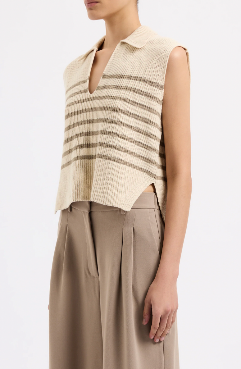 Enes Stripe Knit Vest