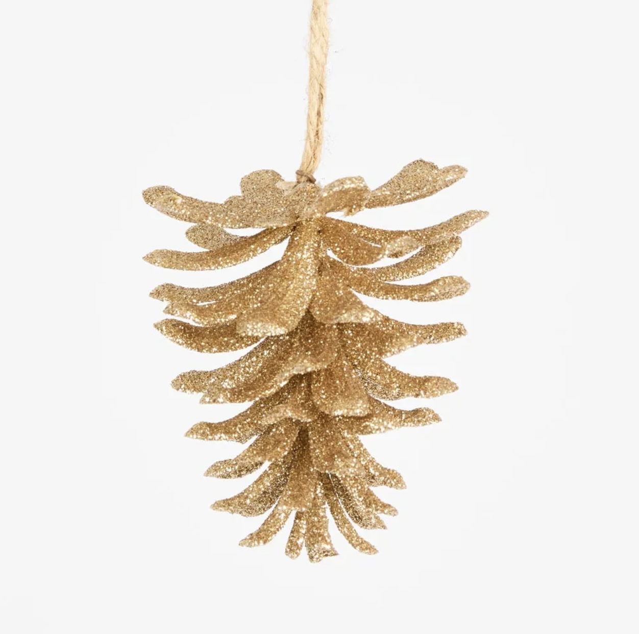 Glitter Hanging Pinecone Gold