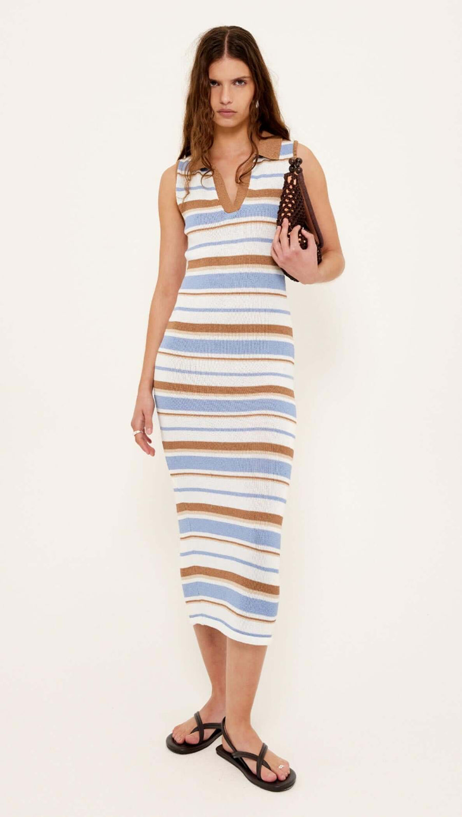 Belmare Striped Knit Midi Dress