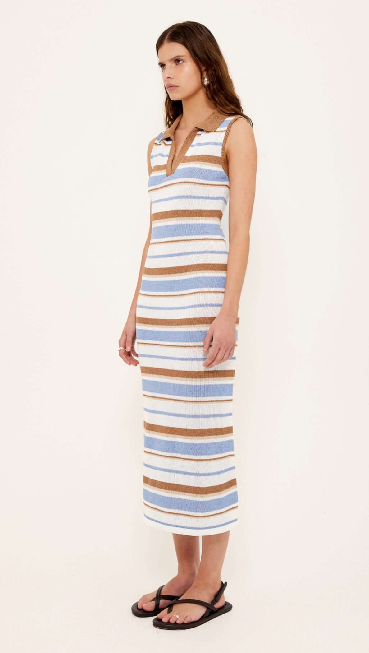 Belmare Striped Knit Midi Dress