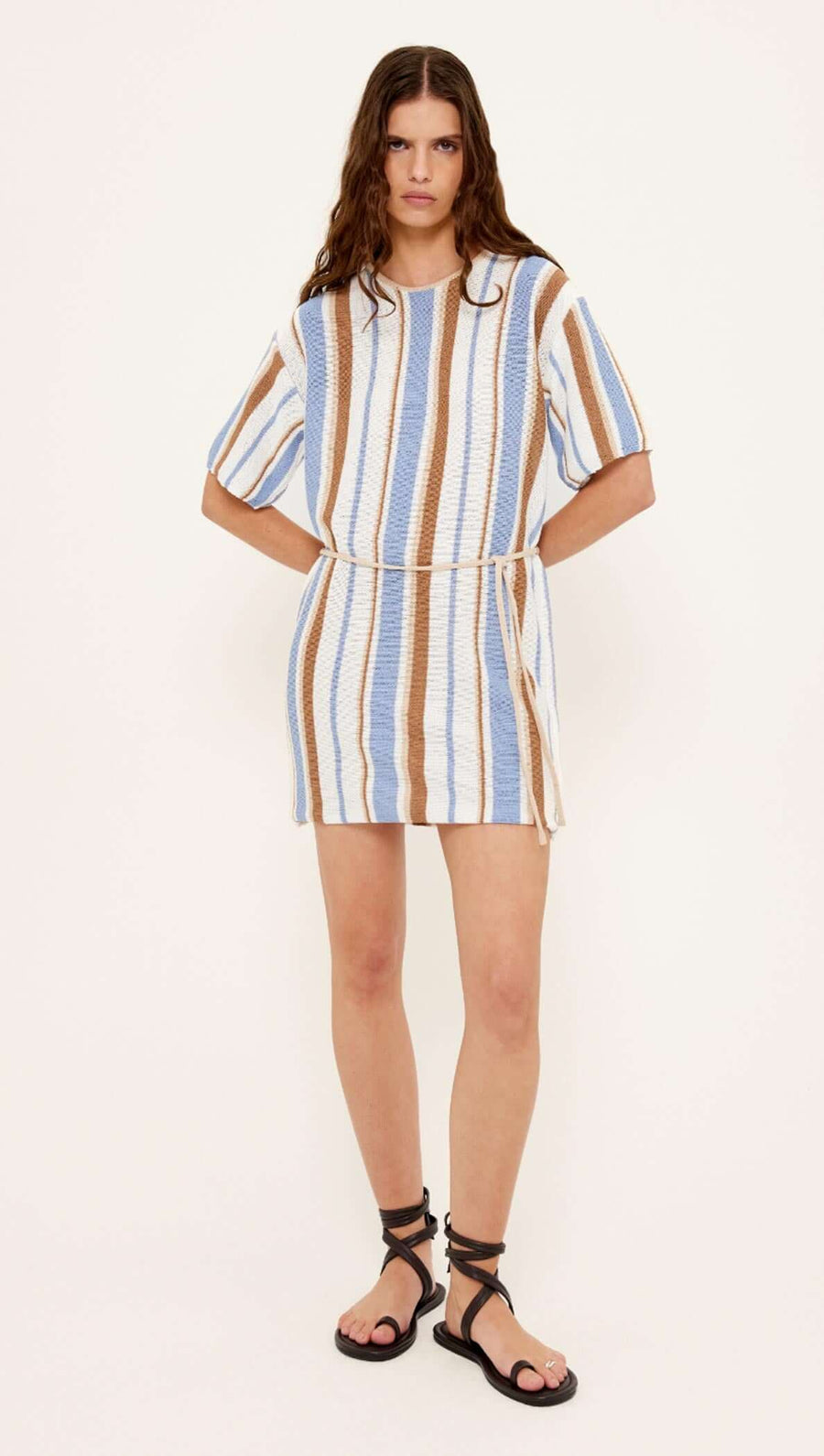 Belmare Striped Knit T-Shirt Mini Dress