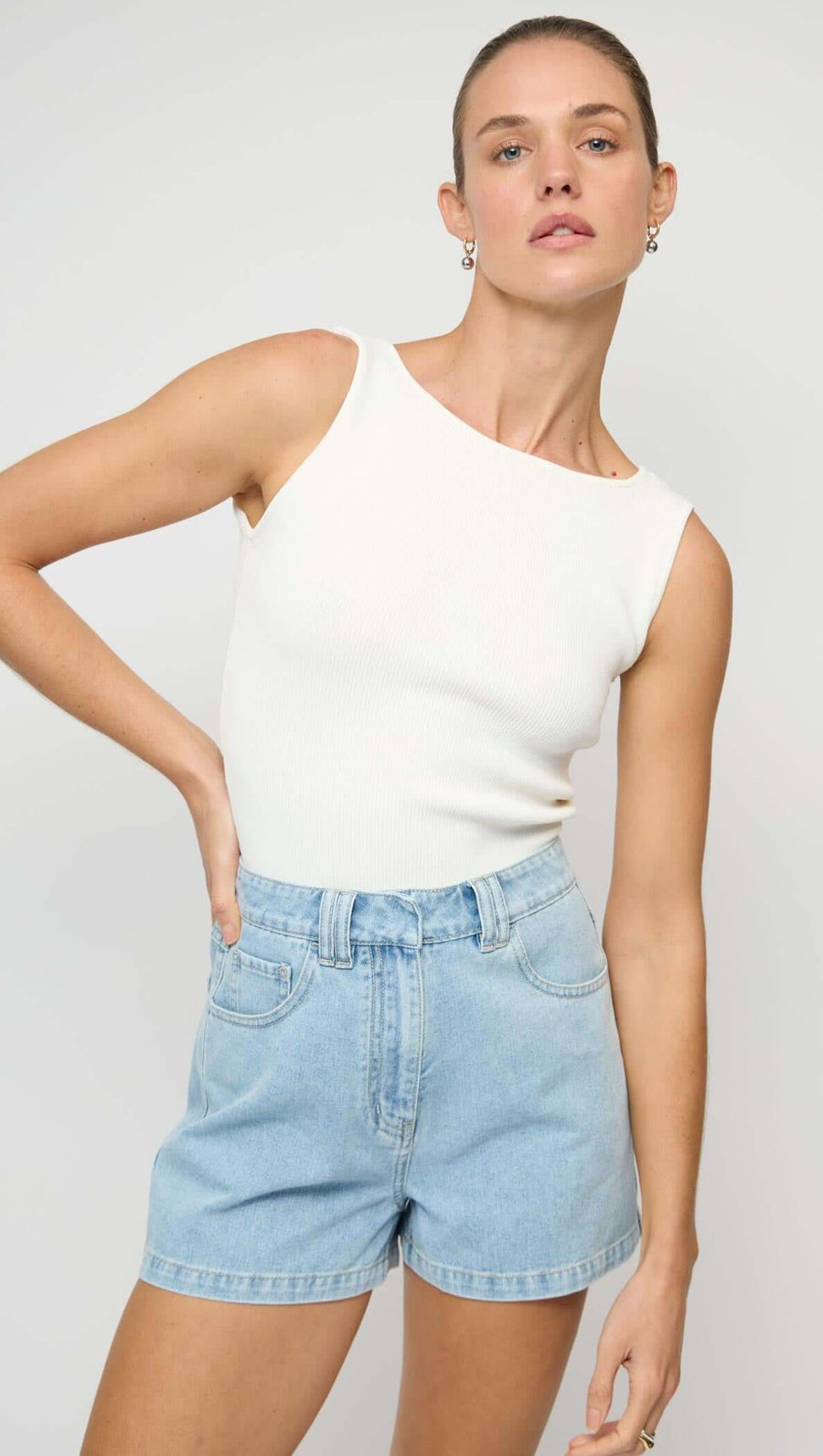 Halo Light Blue Denim Shorts