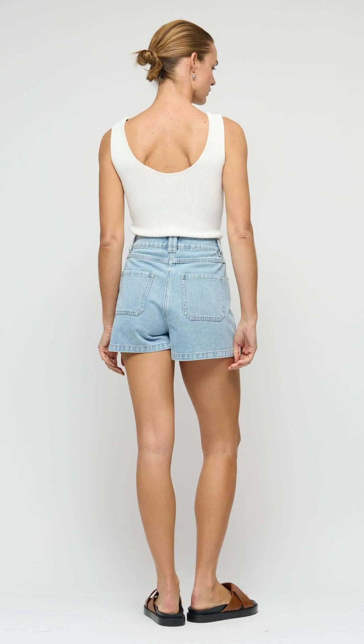Moda White Reversible Knit Tank Top