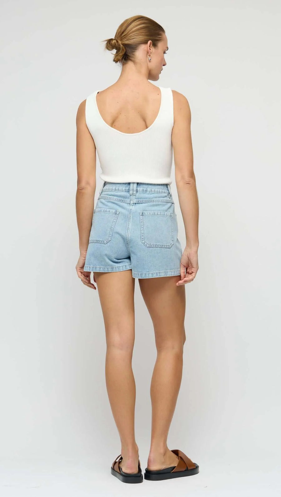Moda White Reversible Knit Tank Top