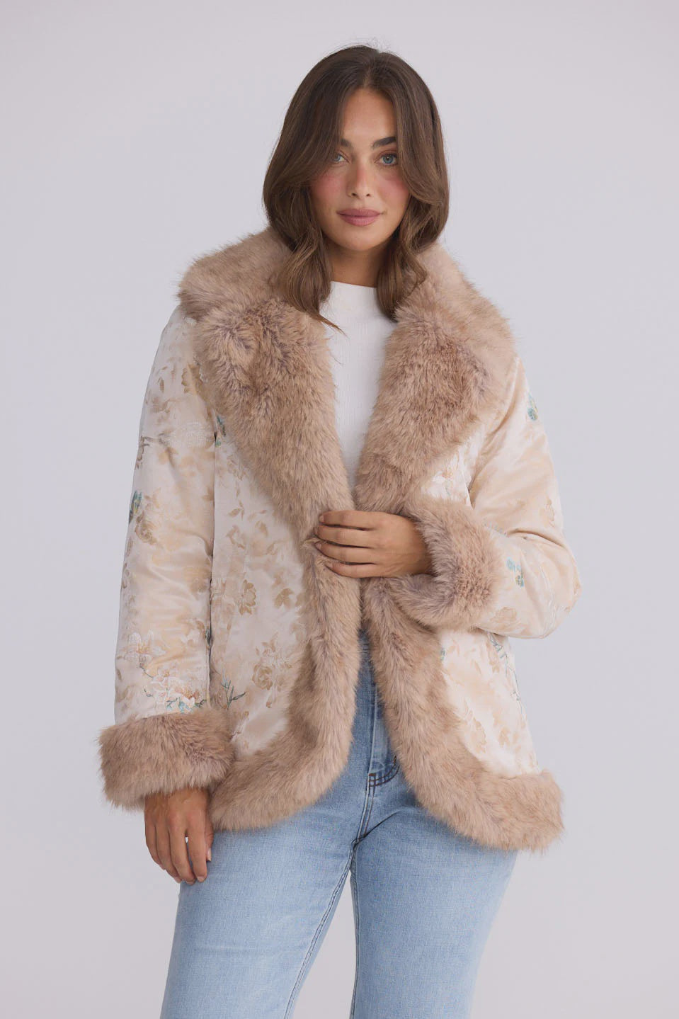 Gisele Fur Coat - Antique Floral