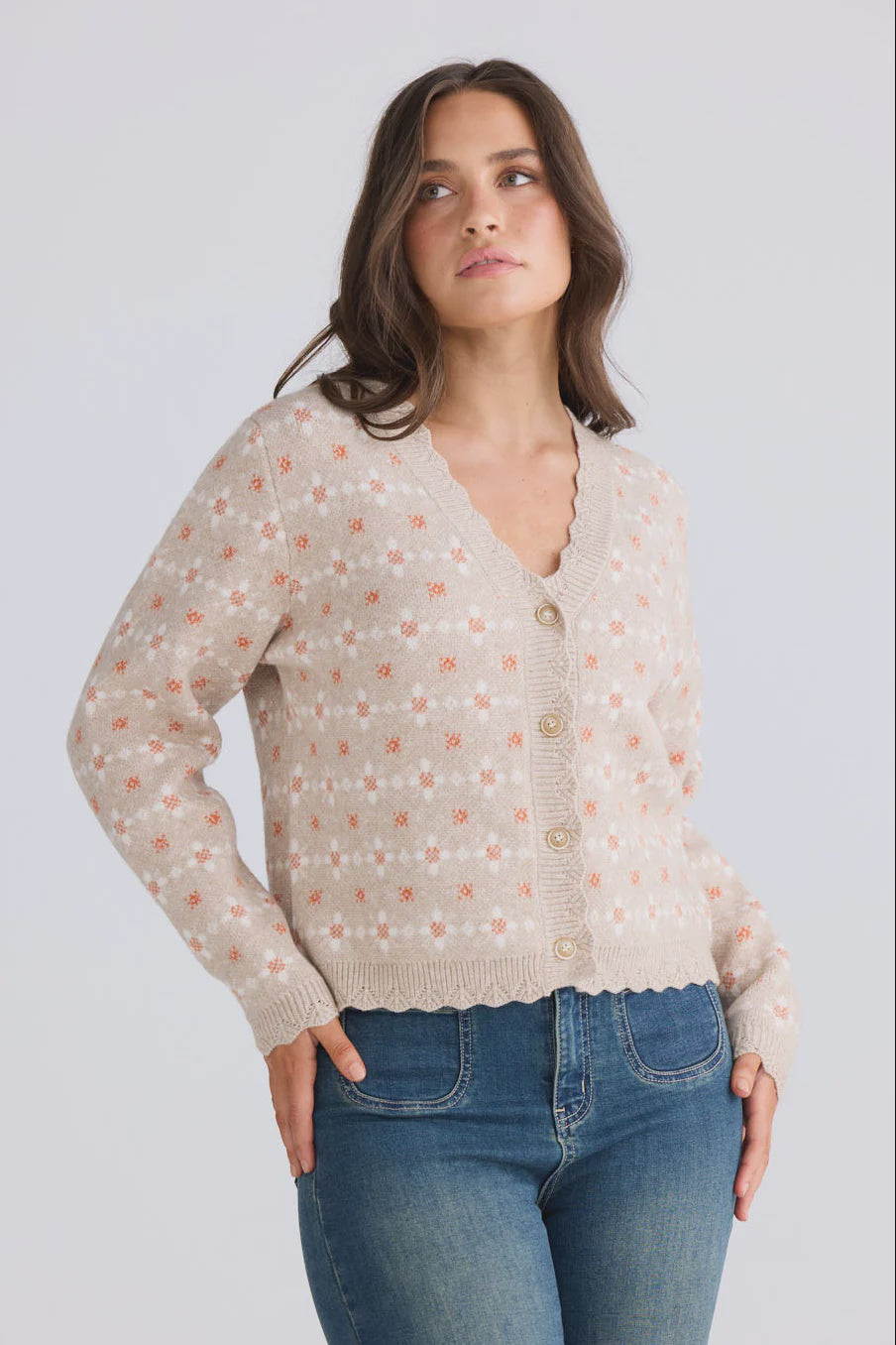 Prairie Cardi Daisy Beige