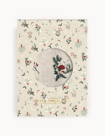 Heirloom Christmas Holly Linen Tablecloth
