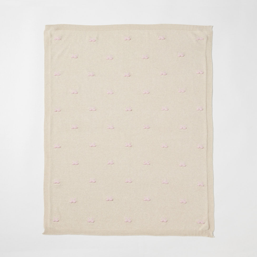 Bow Knitted Baby Blanket