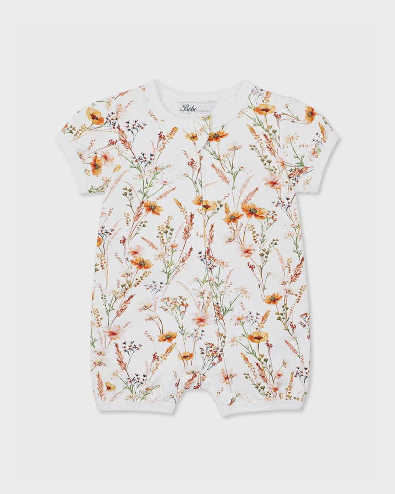 Taylor Organic Floral Short Sleeve Romper