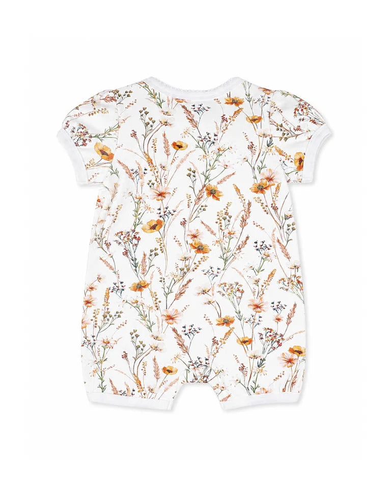 Taylor Organic Floral Short Sleeve Romper