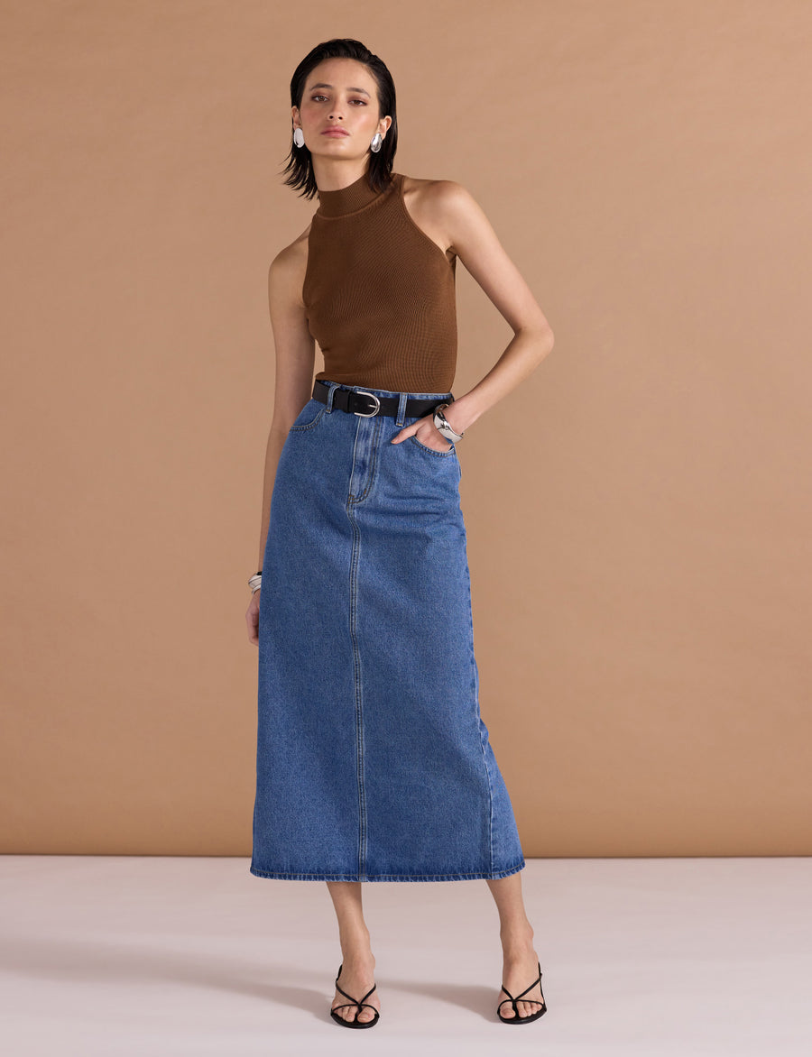 Alden Denim Maxi Skirt