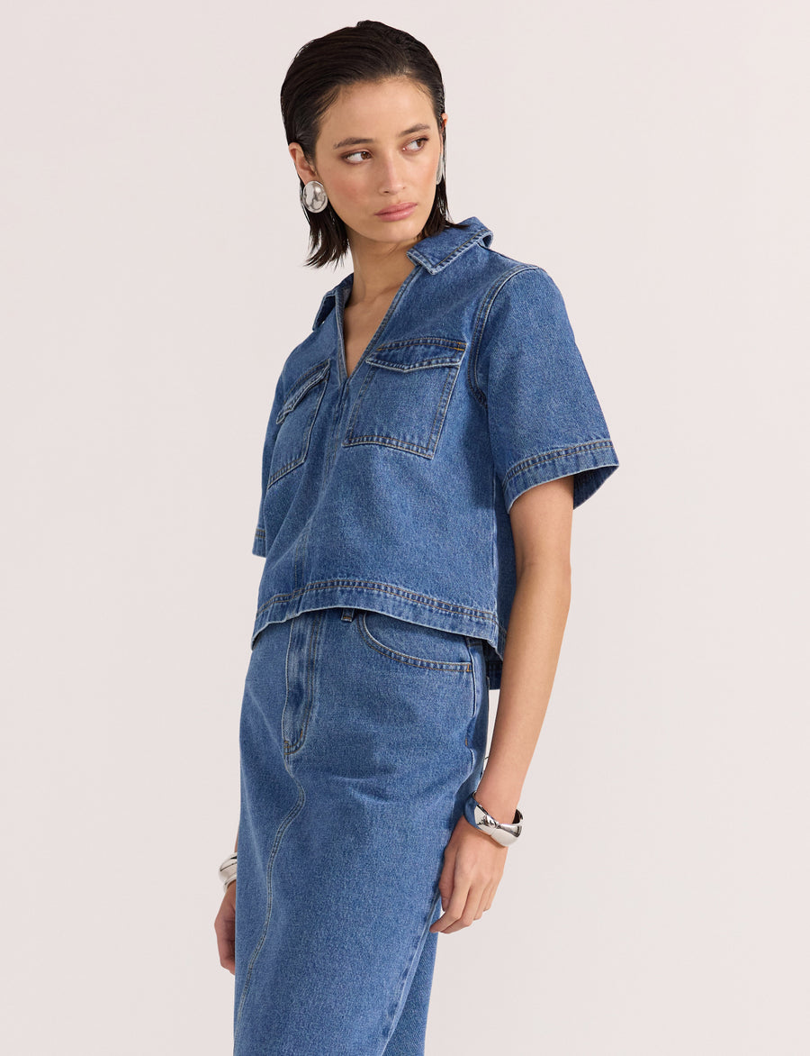 Alden Crop Denim Shirt