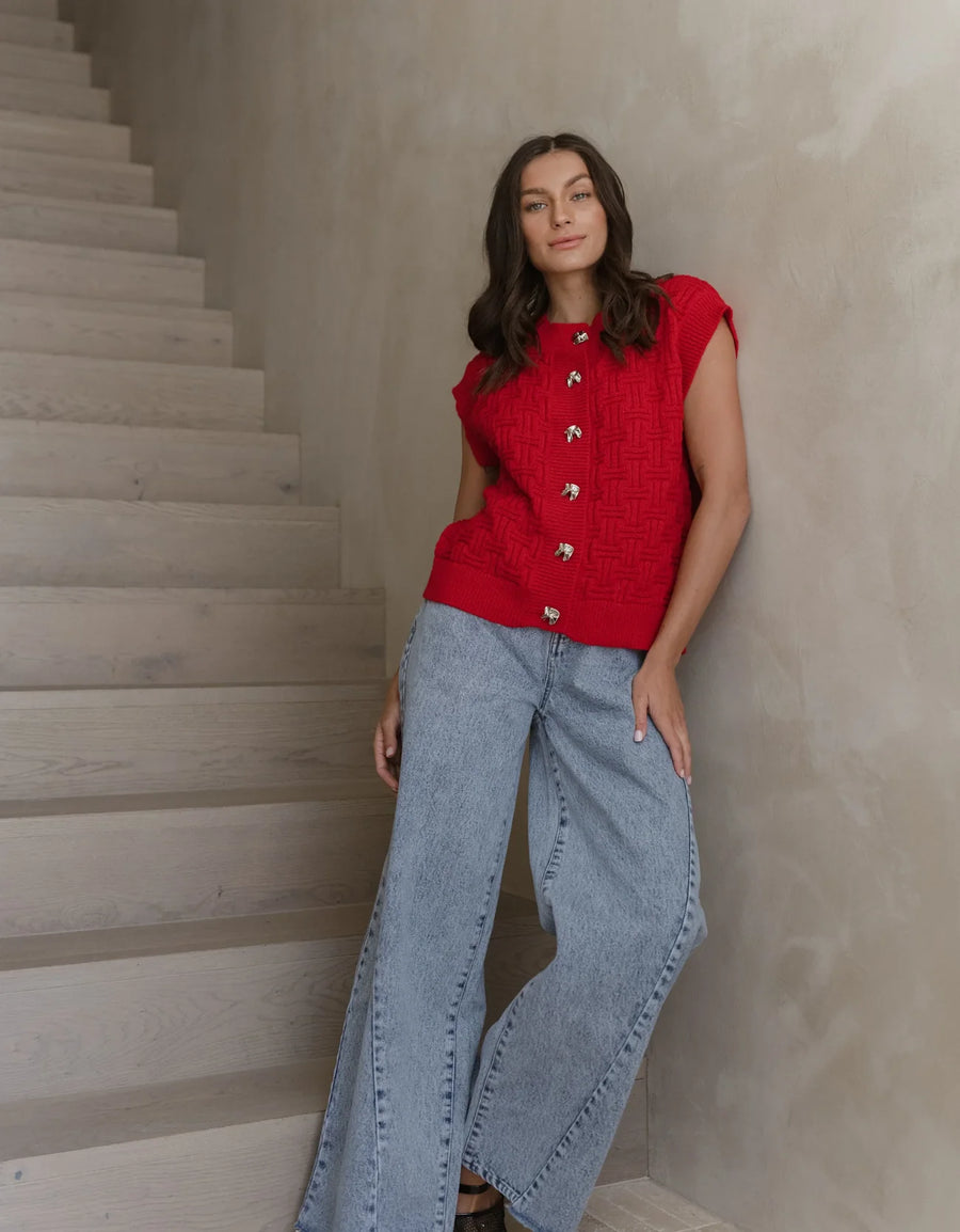 Zadie Vest - Poppy Red